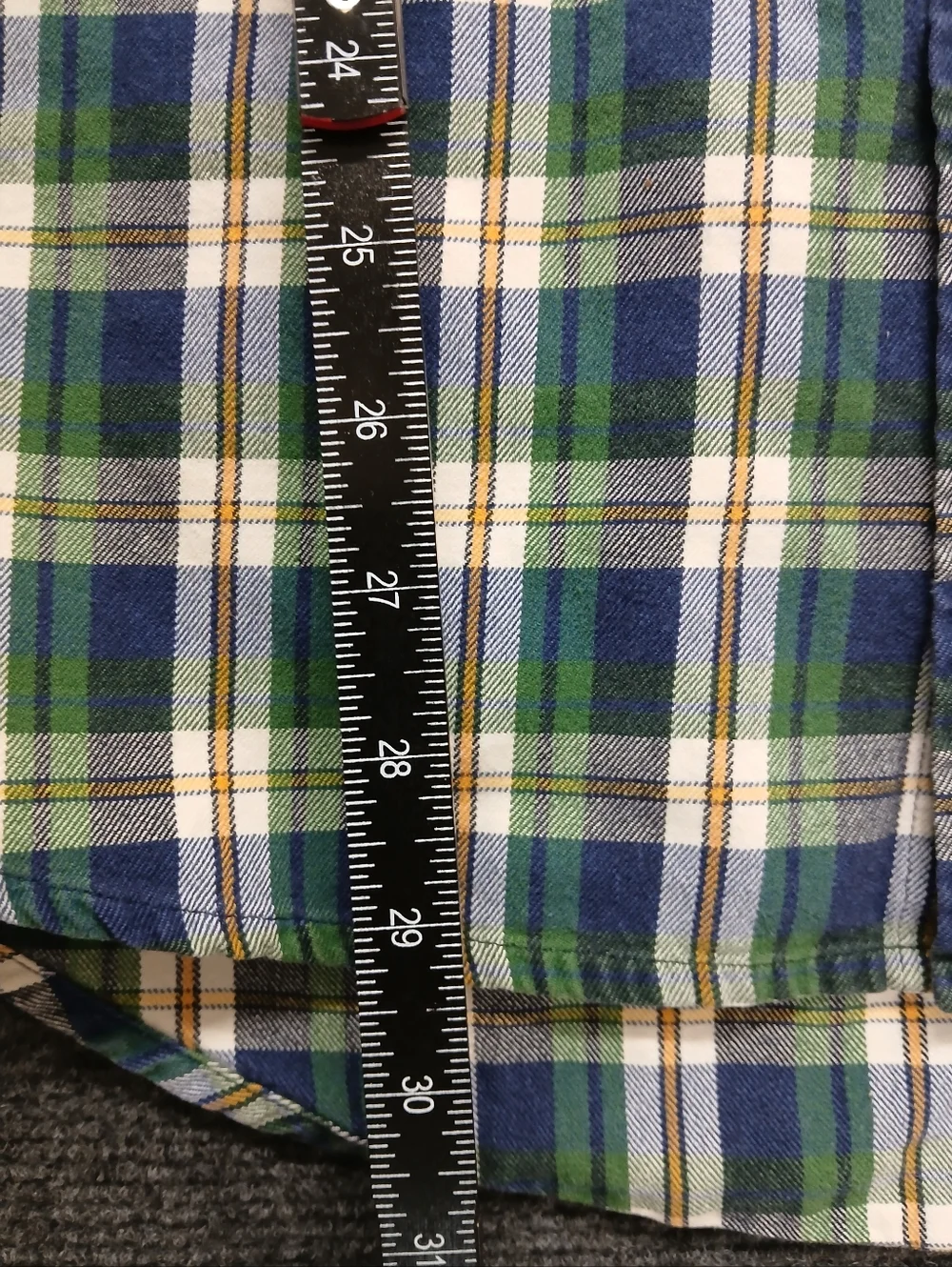 Tommy Hilfiger Men's SZ MED. Green, Blue & White Plaid Button-Down L/S Shirt - Picture 7 of 10